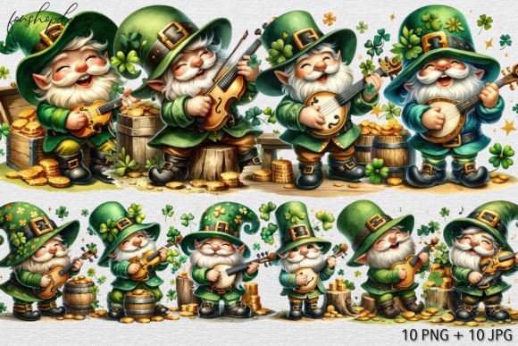 Cute Gnome Playing an Irish Fiddle Graphic AI Graphics By FonShopDesign