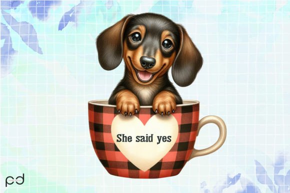 She Said Yes Dog Coffee Cup Clipart PNG Graphic Crafts By Padma.Design