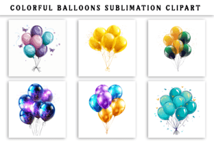 Colorful Balloons Sublimation Clipart Graphic AI Illustrations By Naznin sultana jui 2