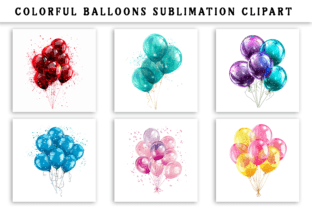 Colorful Balloons Sublimation Clipart Graphic AI Illustrations By Naznin sultana jui 3