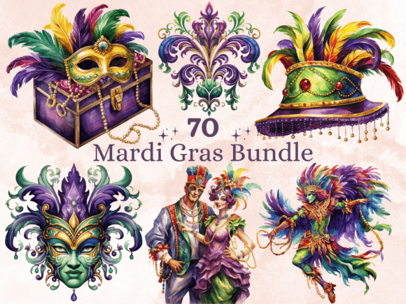 Mardi Gras Clipart Sublimation Bundle Graphic Illustrations By giraffecreativestudio