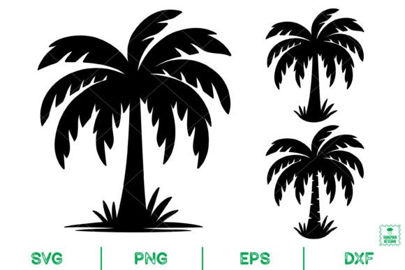 Palm Tree, Palm Tree Silhouette Svg Graphic Illustrations By AnuchaSVG