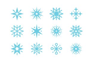 Snowflake and Star Shapes Clip Art Set Graphic Objects By Running With Foxes 2