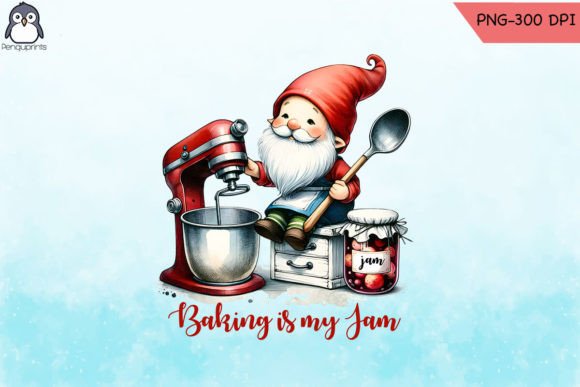 Strawberry Baking Gnome PNG Graphic Crafts By Penguprints