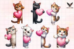 Valentine Cats Peeking Clipart PNG Afbeelding Crafts Door VictoryHome 2