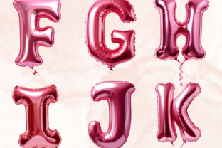 Valentine's Day Balloon Alphabet Clipart Illustration Illustrations Imprimables Par giraffecreativestudio 4