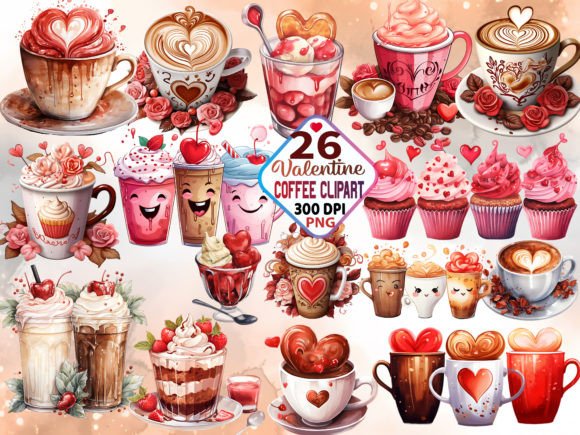 Valentine's Coffee Sublimation Bundle Graphic Illustrations By Maya Design