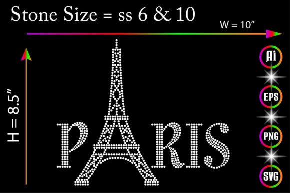 Paris Rhinestone Templates Illustration Artisanat Par Clothing Store
