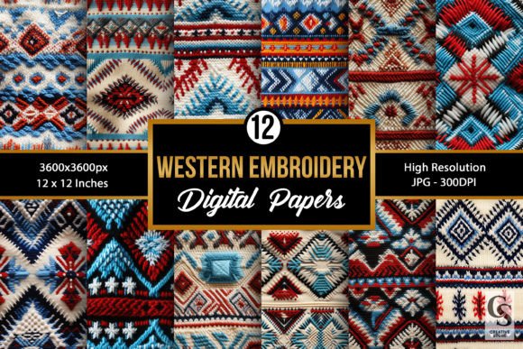 Western Embroidery Seamless Patterns Graphic Patterns By Creative Store