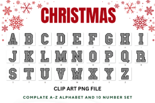Christmas Alphabet Varsity Sport Letters Gráfico Ilustraciones Imprimibles Por paepaeshop168 2