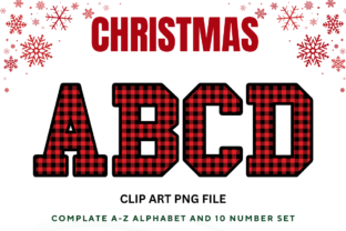 Christmas Alphabet Varsity Sport Letters Gráfico Ilustraciones Imprimibles Por paepaeshop168 1