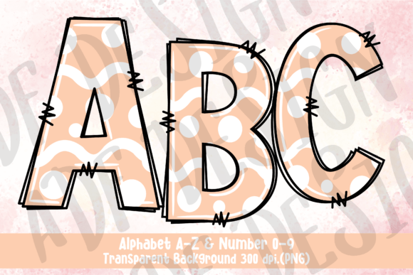 Easter Doodle Alphabet Letters PNG V2 Graphic Illustrations By ADF Design
