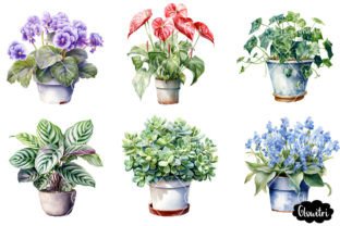 Watercolor House Potted Plants Vol.1 Graphic Illustrations By Glowitri 3