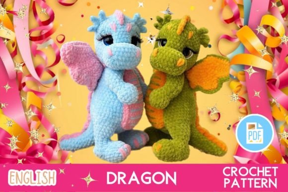 Crochet Dragon Toy Pattern PDF Amigurumi Gráfico Juguetes y Muñecas de Punto Por Ольга Лабутина