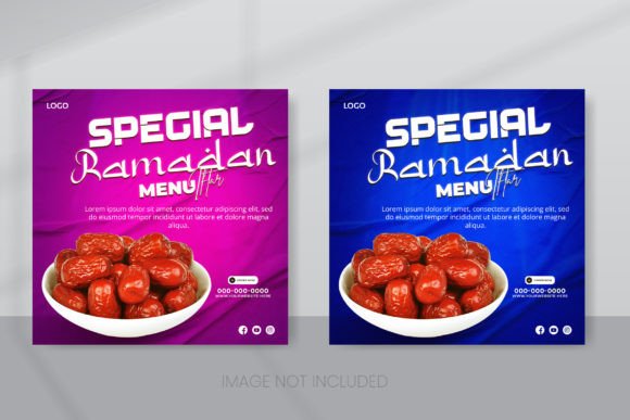 Ramadan Delicious Food Banner Design Graphic Social Media Templates By VMSIT