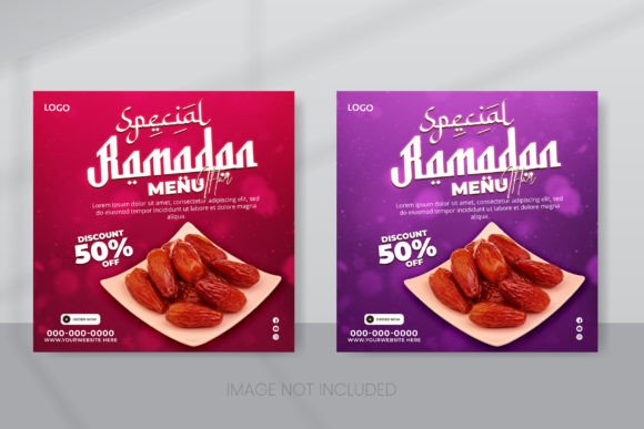 Ramadan Menu Banner Design Post Graphic Social Media Templates By VMSIT