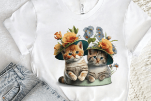 Watercolor Cats Under the Hat Clipart Graphic Illustrations By Regulrcrative 2