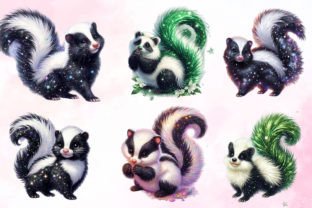 Watercolor Glitter Skunk Sublimation Cli Illustration Illustrations Imprimables Par SVGArt 2
