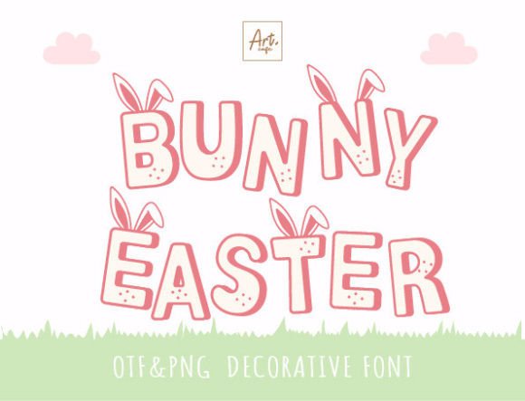 Bunny Easter Fontes Decorative Fonte Por Art cafe