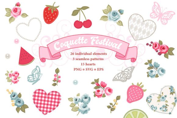 Floral Coquette Clipart Strawberry Lemon Graphic Illustrations By Marie Dricot
