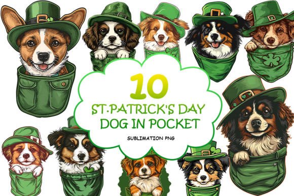 St.Patrick's Day Dog in Pocket PNG Graphic Crafts By PNKArt