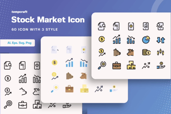 Stock Market Icon Set Gráfico Iconos Por TempCraft