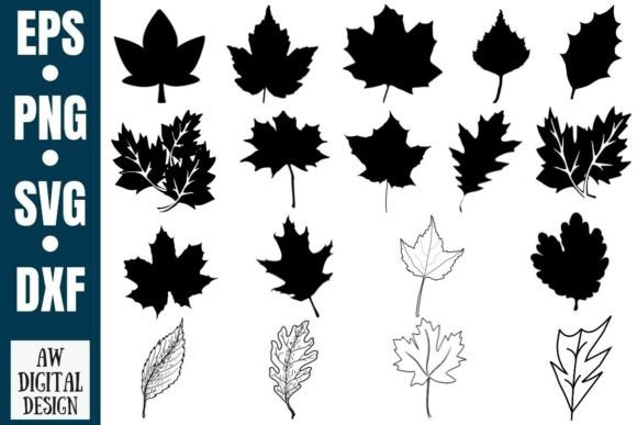 Autumn Leaves Silhouette Graphic Illustrations By AW DIGITAL DESIGN