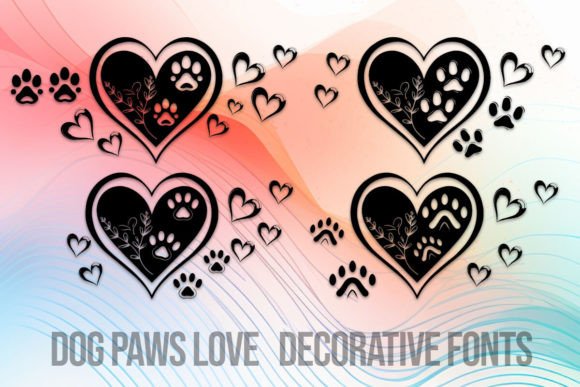 Dog Paws Love Dingbats-Schriftarten Schriftart Von MOMAT THIRTYONE