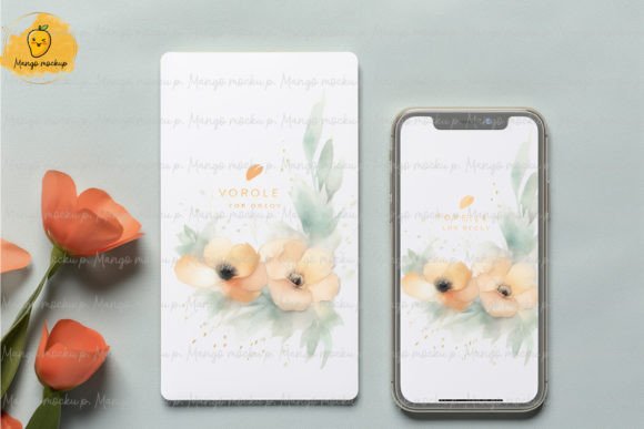 Floral IPhone Wallpaper, Graphic Product Mockups By MangoMockup