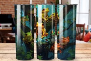 Frogs on Tree Tumbler Wrap Graphic Illustrations By jijopero 3