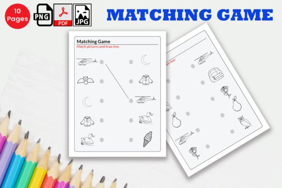 Matching Game Kids Worksheets Graphic K By Hitubrand