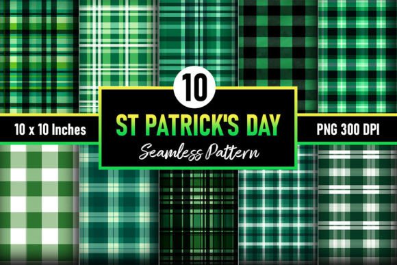 St. Patrick's Day Green Plaid Pattern Graphic Patterns By PNKArt
