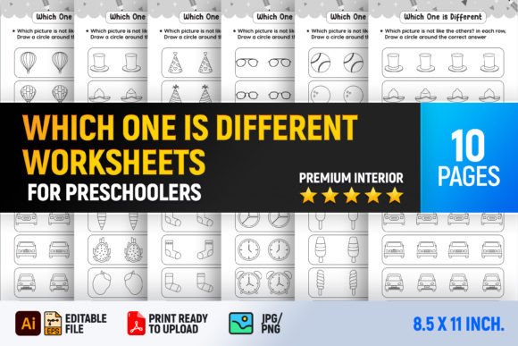 Which One is Different Worksheets Graphic K By Interior Creative