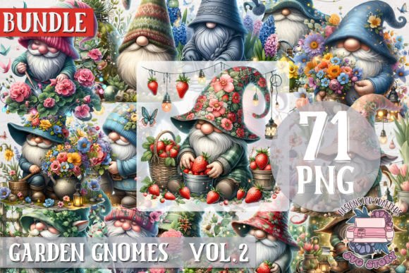 Garden Gnomes 71 PNG Vol.2 Graphic Illustrations By SVG Story