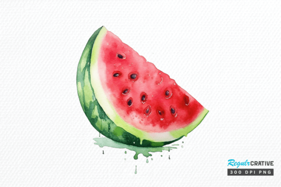 Watercolor Watermelon Clipart Png Design Graphic Illustrations By Regulrcrative