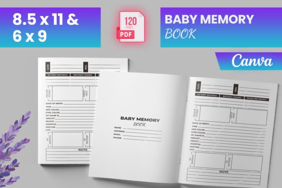 Baby Memory Book Canva (KDP) Gráfico Interiores KDP Por Boss Designer