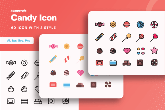 Candy Icon Set Illustration Icônes Par TempCraft