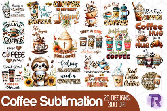 Coffee Sublimation Bundle Gráfico Manualidades Por Revelin