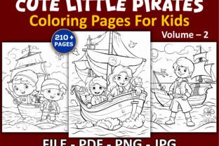 Cute Little Pirates Coloring Pages Kids Graphic Coloring Pages & Books Kids By Sobuj Store 1