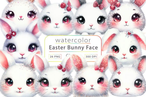 Easter Bunny Face Sublimation Bundle Graphic Illustrations By LiustoreCraft