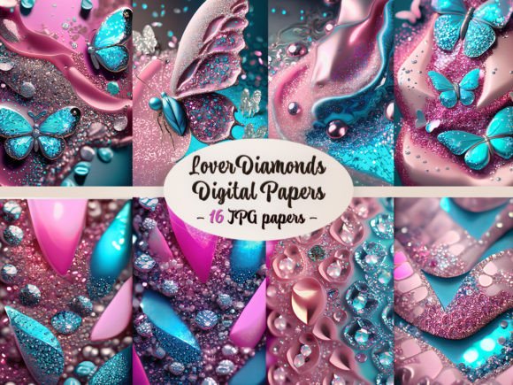 Lover Diamonds Papers Sublimation Graphic AI Graphics By EdeniaArtStudio