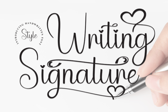 Writing Signature Script & Handwritten Font By andikastudio