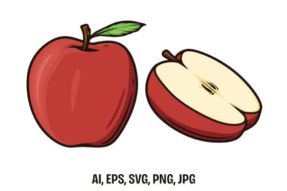 Apple Fruits Vector Drawing Gráfico Ilustraciones Imprimibles Por raulyufitraf