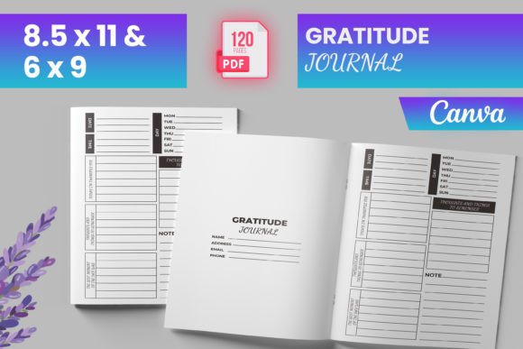 Gratitude Journal Canva (KDP) Afbeelding KDP-ontwerpen Door Boss Designer
