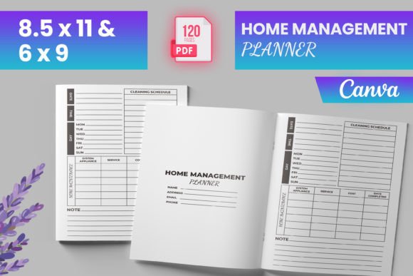 Home Management Planner Canva (KDP) Graphic KDP Interiors By Boss Designer