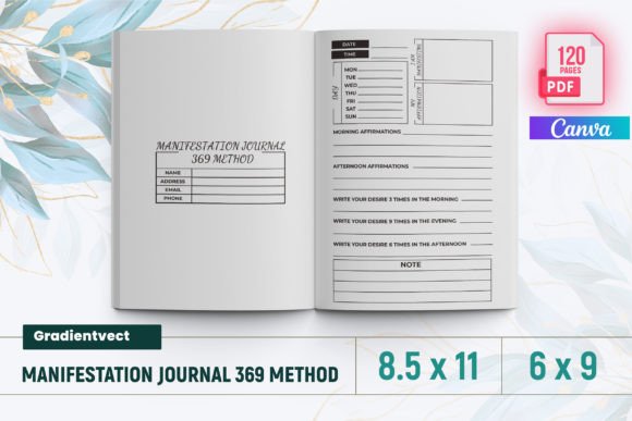(KDP) Manifestation Journal 369 Method Graphic KDP Interiors By gradientvect