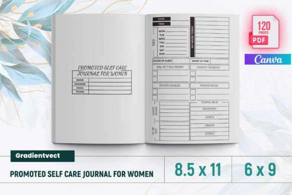 KDP Promoted Self Care Journal for Women Graphic KDP Interiors By gradientvect
