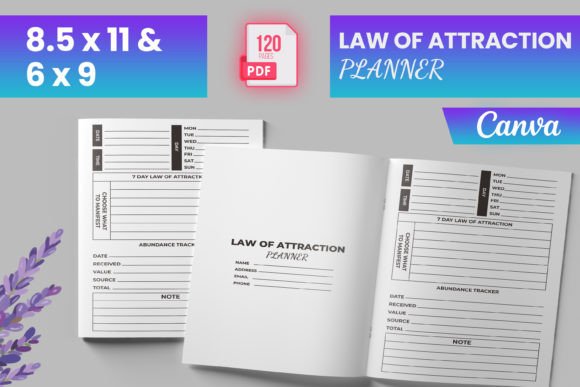 Law of Attraction Planner Canva (KDP) Afbeelding KDP-ontwerpen Door Boss Designer