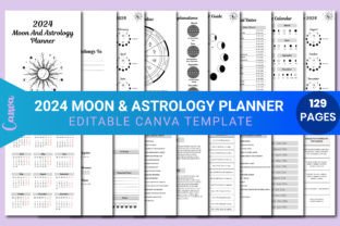 Moon & Astrology Planner 2023-2024 Canva Grafika Wnętrza KDP Przez Innovative Designer 1