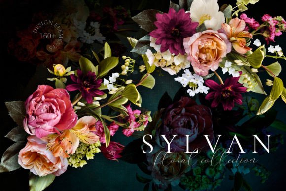 SYLVAN FLORAL CLIP ART GRAPHICS KIT Graphic Objects By avalonrosedesign